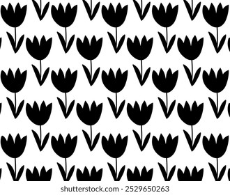 Silhuetas tulipas e selvagemConjunto de ícones de flores, Abstrato design floral de botânica icon.vetor.