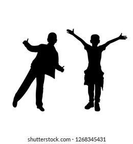 Silhouettes Two Boys Stock Vector (Royalty Free) 1268345431 | Shutterstock