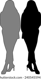 Silhouettes of two business girls