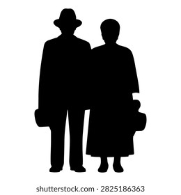 Silhouettes of two business professionals holding briefcases, standing side by side, symbolizing partnership, teamwork, and corporate collaboration.