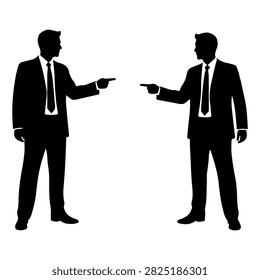 Silhouettes of two businessmen in suits exchanging smartphones, symbolizing communication, technology, and professional interaction in a corporate setting.