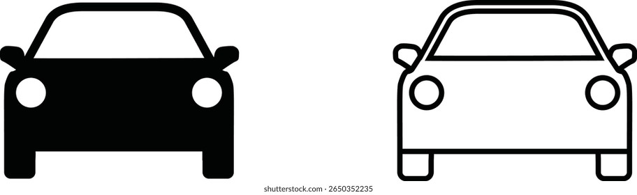 Silhouettes of two cars demonstrating design variations in shape and style against a plain background