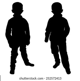 Silhouettes Two Fashion Boys Stock Vector (Royalty Free) 252572413 ...