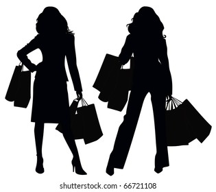 Silhouettes of two girls