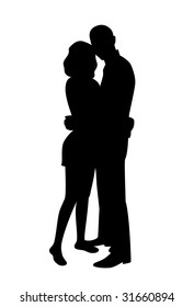 Silhouettes Two Lovers Stock Vector (Royalty Free) 31660894