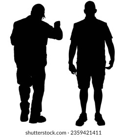 Siluetas de dos trabajadores varones