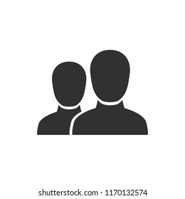 silhouettes of two people. monochrome icon