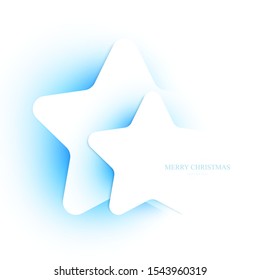 Silhouettes two star in paper cut trendy craft cartoon style. Christmas, new year modern design for advertising, branding background greeting card, cover, poster, banner. Creative vector illustration.