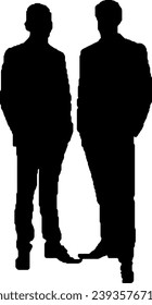 silhouettes of two young people.