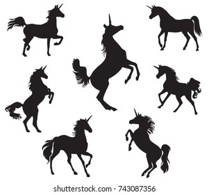 Silhouettes of Unicorns