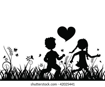 silhouettes valentine couples