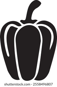 silhouettes of various chili peppers and a bell pepper. vector design.