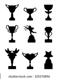 Silhouettes of various cup