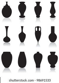 silhouettes of vases