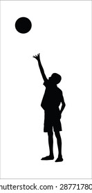 silhouettes vector of children football  playing.