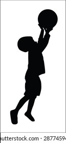 silhouettes vector of children football  playing.