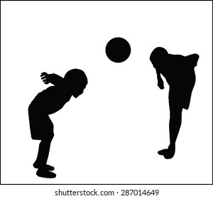 silhouettes vector of children playing.