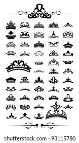 silhouettes Vector set of 50 crown - EPS 10 Vector. vol.2