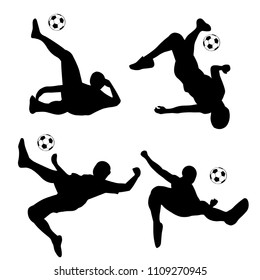 Silhouettes vector set of football soccer players