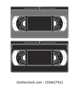 Silhouettes of a Video Recorder Tape. Video Cassettes Isolated on a White Background