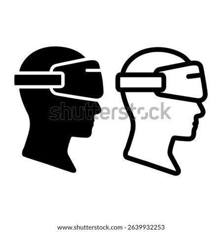 Silhouettes of Virtual Reality Headsets Representing a New Era in Gaming and Artistry