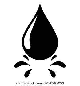 Silhouettes of water drop icon vector. Water drop icon vector. Natural raindrops, splash, sea waves, pouring water, spray, liquid burst splashes. Symbol, logo, vector, design, illustration.