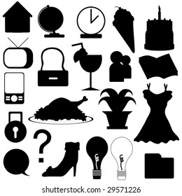 silhouettes web icons