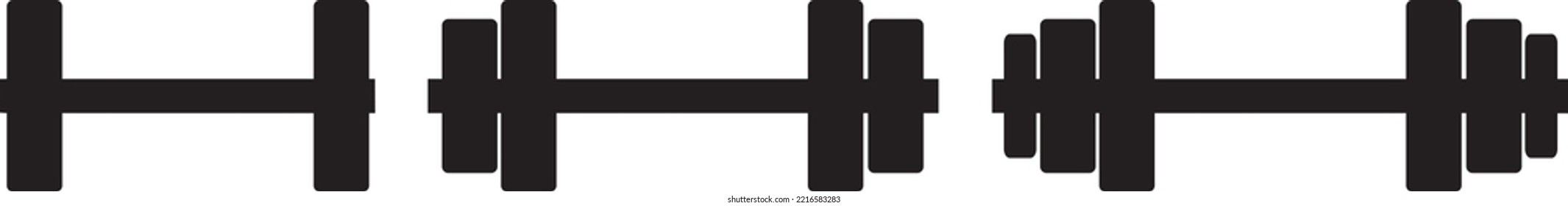 Siluetas de pesos sobre fondo blanco, ilustración vectorial