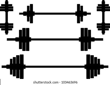 silhouettes of weights. second variant. vector illustration