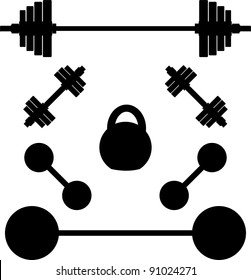 silhouettes of weights. vector illustration