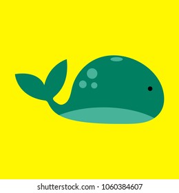 Silhouettes of whale, cachalot, sea animals isolated vector illustration minimal style