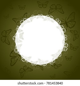 Silhouettes of white butterflies