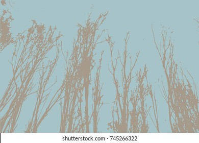 Silhouettes of White Trees on dark background. Tree Pattern. Vector illustration