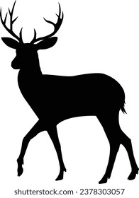 silhouettes of wild animal - the deer vector illustration