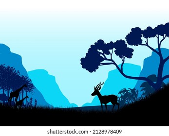 Silhouettes of wildlife in nature