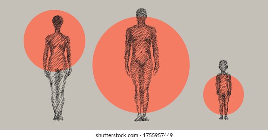 Silhouettes of woman, man and child