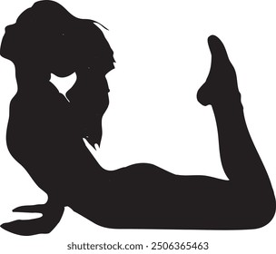 Silhouettes of Woman Yoga and Exercise Movements Leg Lifts for Sculpting Abs Leg Lift Yoga and Fitness Poses