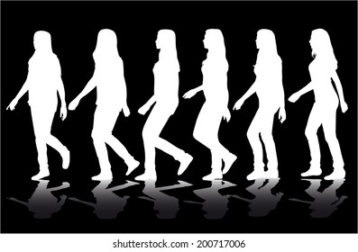 silhouettes of women