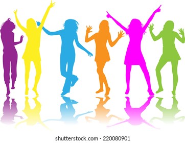 silhouettes of women 