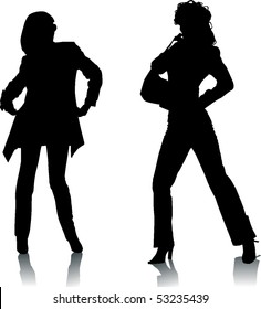 Silhouettes of women