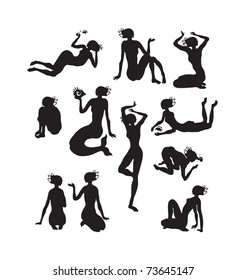 silhouettes of women