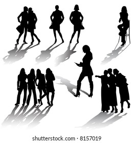 silhouettes of women