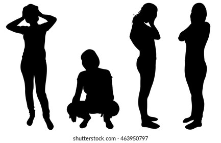 silhouettes of women in despair