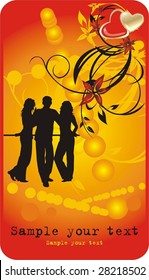 Silhouettes of women and man. Wrapping. Vector
