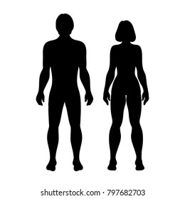 Male Female Body Silhouette Template Body Stock Vector (Royalty Free ...