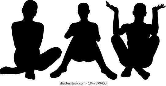 Silhouetten von Frauen im Sitzen