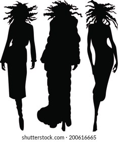 silhouettes of women's shadow