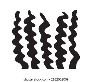 Silhouettes of writhing algae logo
