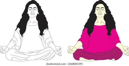 siluetas de yoga representa ilustraciones vectoriales de línea