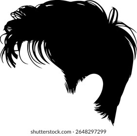 silhouettevman penteado bagunçado cabelo médio comprimento